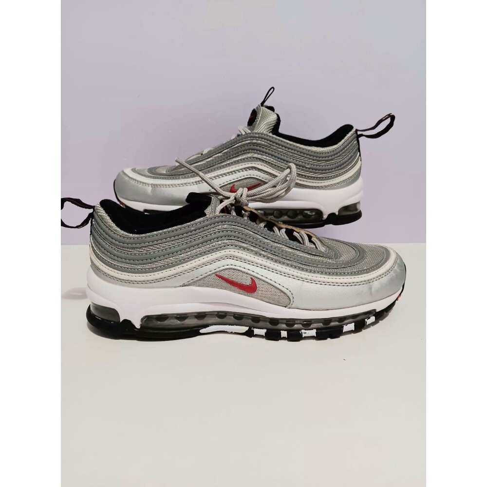 Nike Air Max 97 Silver Metallic with Red Swoosh